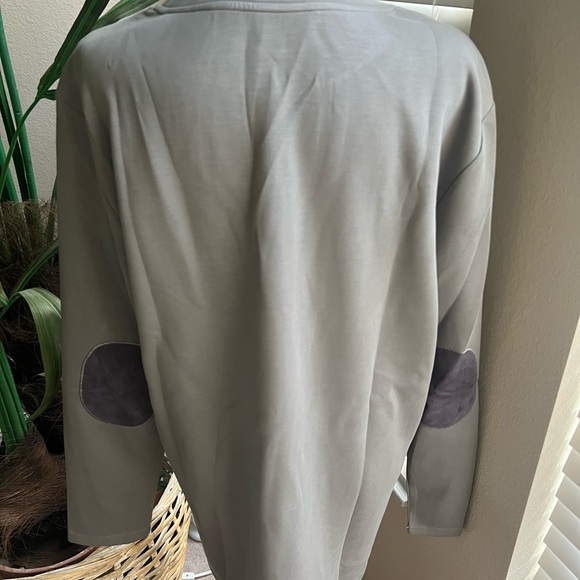 NWT Men’s Modal Blend Elbow Patch Long Sleeve Tee:Slim Fit Charcoal XL - Picture 3 of 5